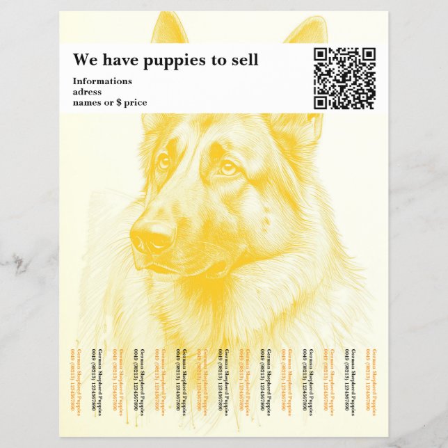 Minimal Shepherd Dog personalized Flyer (Front)
