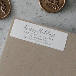 Minimal Silver Happy Holidays Return Address Label<br><div class="desc">These minimal silver happy holidays return address labels are perfect for a simple holiday card or invitation. The design features classic silver grey and white typography paired with a rustic yet elegant script font with hand lettered style.</div>