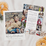 Minimal Silver What A Year Photo Collage Christmas Holiday Card<br><div class="desc">This minimal silver What A Year photo collage Christmas holiday card is the perfect simple holiday greeting. The design features classic silver gray and white typography paired with a rustic yet elegant script font with hand lettered style. Personalize the card with 15 family photos, your family name, first names, and...</div>