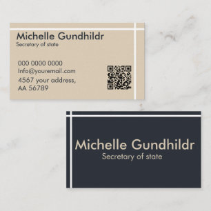 Minimal Simple Black Grey Beige  Business Card