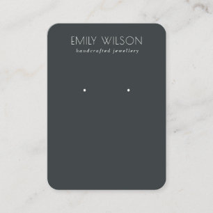 Minimal Simple Black & White Dark Earring Display Business Card