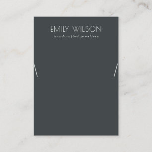 Minimal Simple Black & White Dark Necklace Display Business Card