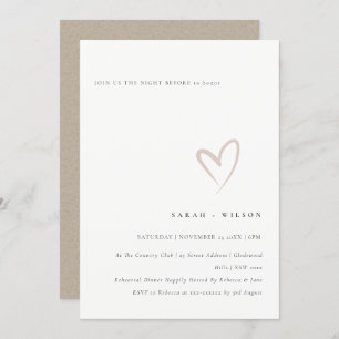 Minimal Simple Blush Heart Night Before Invite