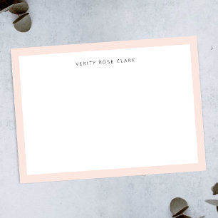 Minimal Simple Blush Pink Feminine Monogram Card