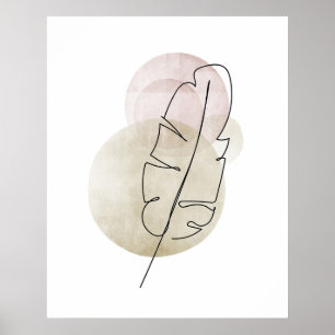 Minimal Simple Boho Drawings Boho Chic Aesthetic Poster