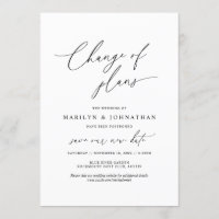 Minimal Simple Change of plans, wedding postponed