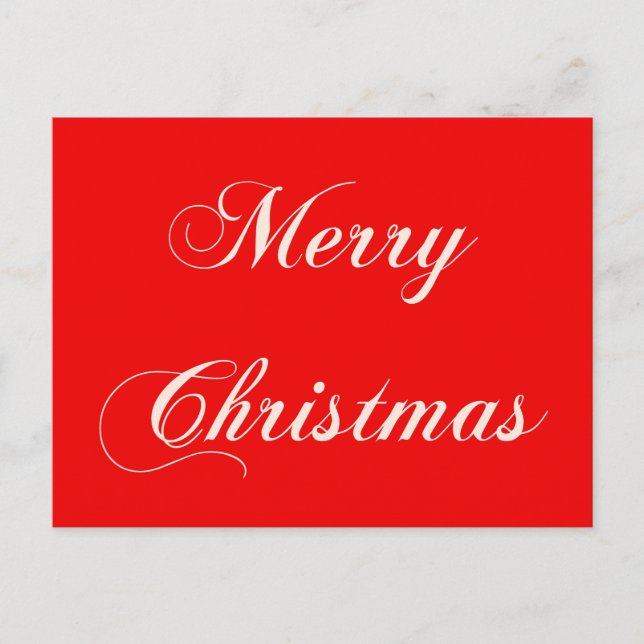 Minimal Simple Christmas Card Red White (Front)