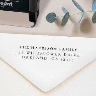 Minimal Simple Clean Elegant Return Address Self-inking Stamp