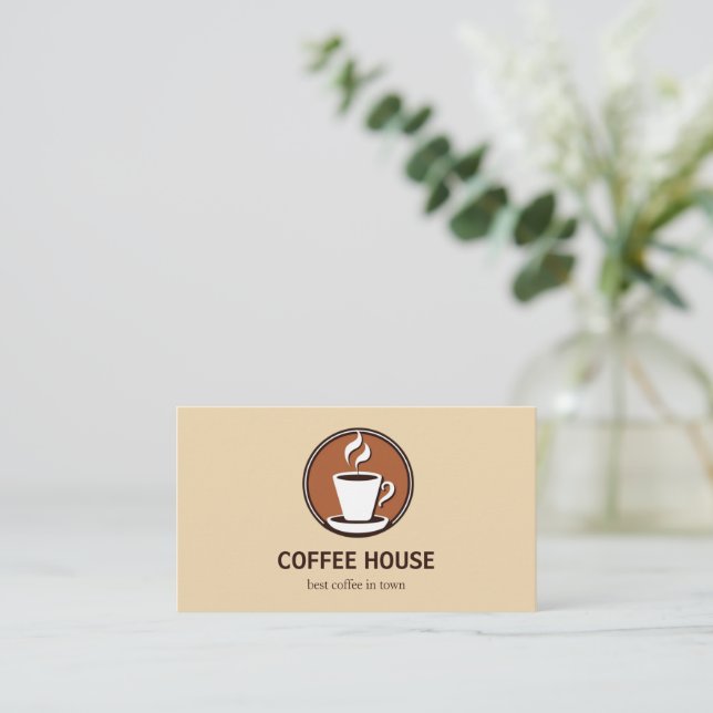 Minimal Simple Coffee Shop barista business Card (Standing Front)