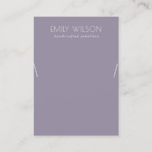 Minimal Simple Dusky Lilac Purple Necklace Display Business Card