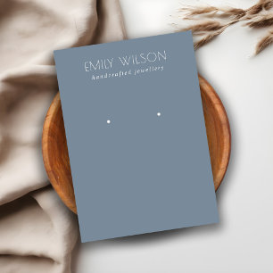 Minimal Simple Dusky Muted Blue Earring Display Business Card
