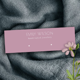 Minimal Simple Dusky Pink Purple Necklace Display Mini Business Card