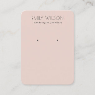 Minimal Simple Dusky Rose Pink Earring Display Business Card