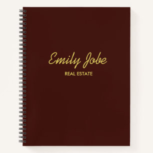 Minimal simple elegant brown notebook