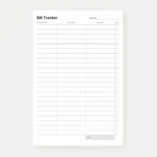 Minimal Simple Expense Tracker Post-it Notes