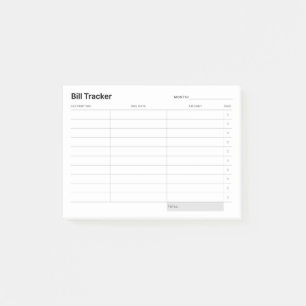 Minimal Simple Expense Tracker Post-it Notes