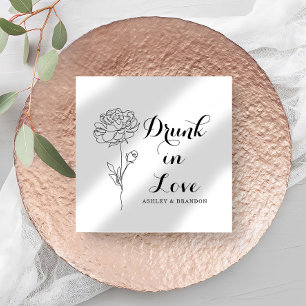 Minimal Simple Flower Wedding Napkins