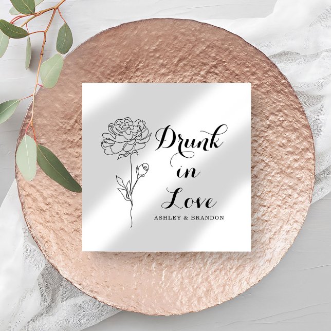 Minimal Simple Flower Wedding Napkins (Creator Uploaded)