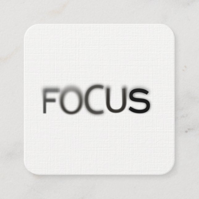 Minimal Simple Focus Photographer Typography Square Business Card (Front)