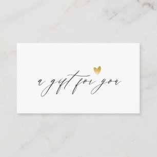 Minimal Simple Gold Heart Logo Gift Certificate