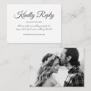Minimal Simple Great Vibes Script Wedding Website Enclosure Card