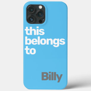 minimal simple modern blue iPhone 13 pro max case