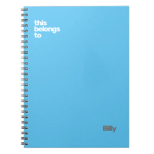 minimal simple modern blue notebook