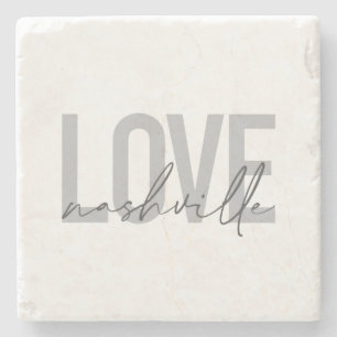 Minimal, simple, modern cool design Love Nashville Stone Coaster