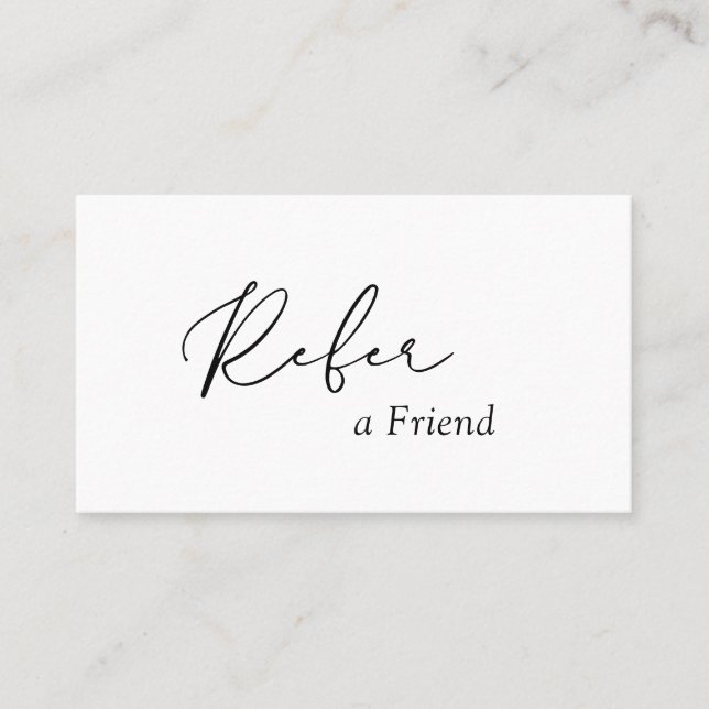 Minimal Simple Modern Elegant Referral Card (Front)