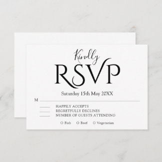 Minimal Simple modern Elegant Wedding RSVP Card