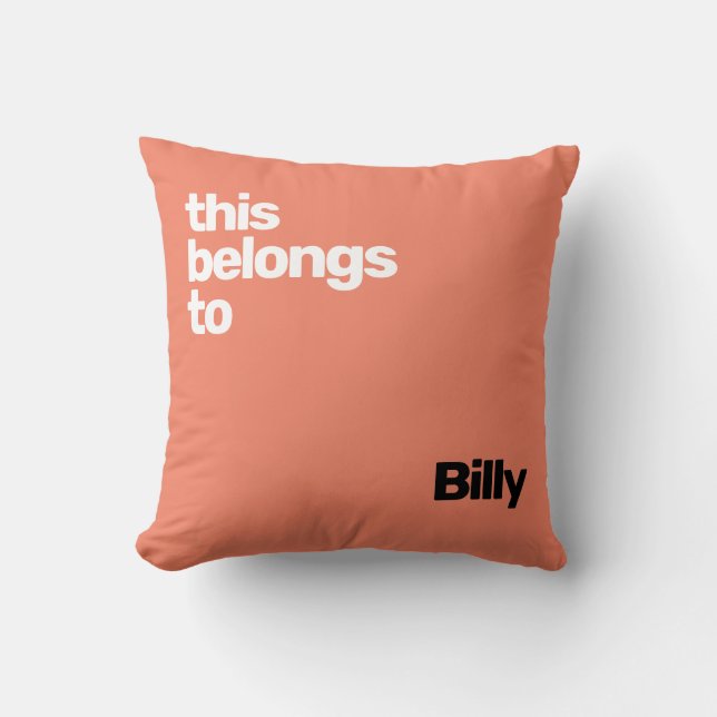 minimal simple modern pink throw pillow (Front)