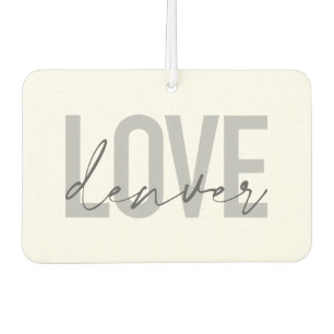 Minimal, simple, modern, urban design Love Denver Air Freshener