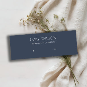 Minimal Simple Navy Blue Dark Earring Display Mini Business Card