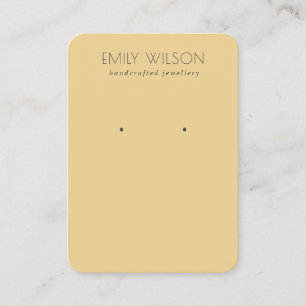 Minimal Simple Ochre Yellow Muted Earring Display Business Card