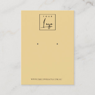 Minimal Simple Ochre Yellow Muted Earring Display Business Card