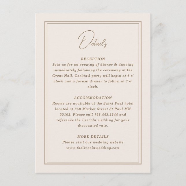 Minimal Simple Ornate Frame  Enclosure Card (Front)