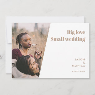 Minimal Simple Photo Downsizing Smaller Wedding Holiday Card