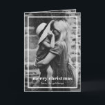 Minimal Simple Photo Elegant Christmas Holiday Card<br><div class="desc">Elegant photo Christmas card featuring a minimal and modern design with a simple border and "merry christmas" over your favourite picture.  The inside has a second picture along with your personalized message in black and white.</div>