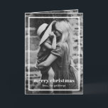 Minimal Simple Photo Elegant Christmas Holiday Card<br><div class="desc">Elegant photo Christmas card featuring a minimal and modern design with a simple border and "merry christmas" over your favourite picture.  The inside has a second picture along with your personalized message in black and white.</div>