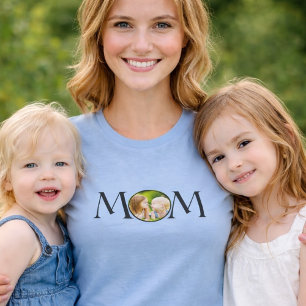 Minimal Simple Photo Navy MOM Mother's Day Gift  T-Shirt