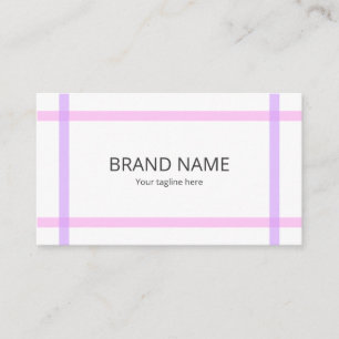 Minimal Simple Pink Purple Line Frame Business Card
