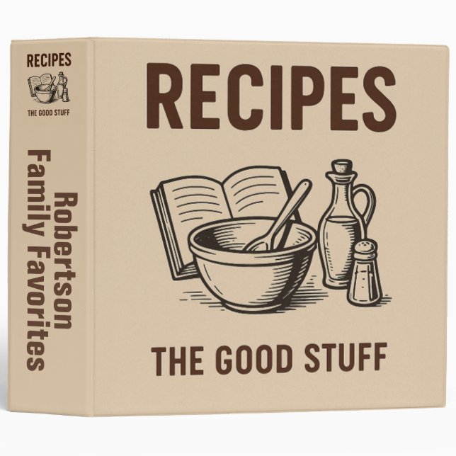 Minimal Simple Plain Recipes Binder (Front/Spine)
