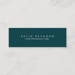 Minimal Simple Professional dark-teal Mini Business Card