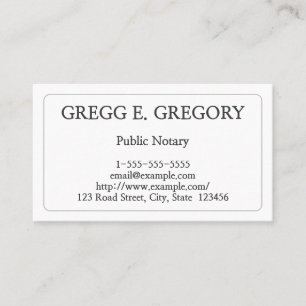 Minimal & Simple Public Notary Business Card