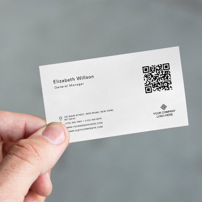 Minimal Simple QR Code Business Logo Professional Business Card (Creator Uploaded)