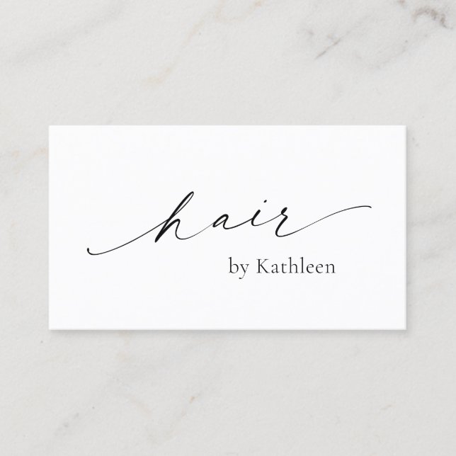Minimal Simple QR Code Elegant Hair Stylist Modern Business Card (Front)