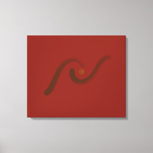 Minimal Simple Red Black Art Canvas Print