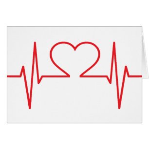 Minimal Simple Red Heart Beat Nursing Medical