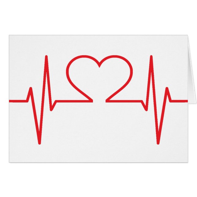 Minimal Simple Red Heart Beat Nursing Medical (Front Horizontal)