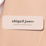 Minimal Simple Retro Feminine Blush Pink Name Tag<br><div class="desc">A simple stylish custom design with retro typography on a blush pink background. The text can easily be personalized to make a design as unique as you are! The perfect trendy bespoke design for personal or business use!</div>